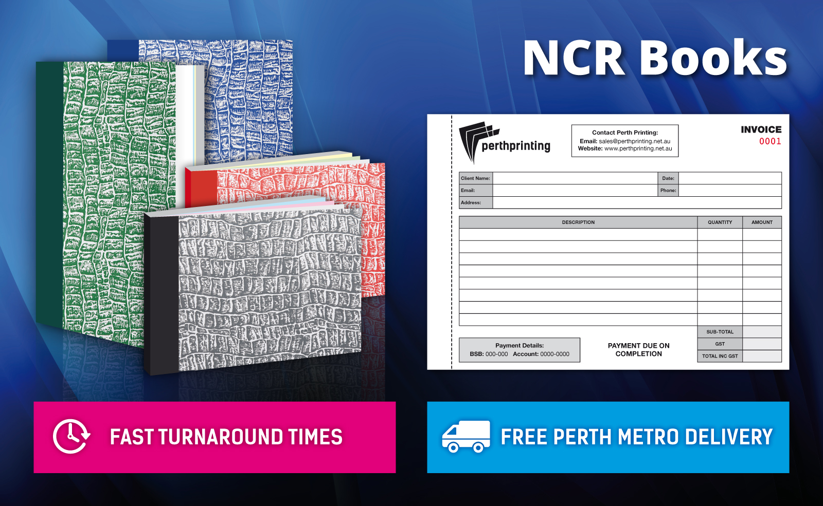 NCR Books Designed and Printed by Perth Printing
